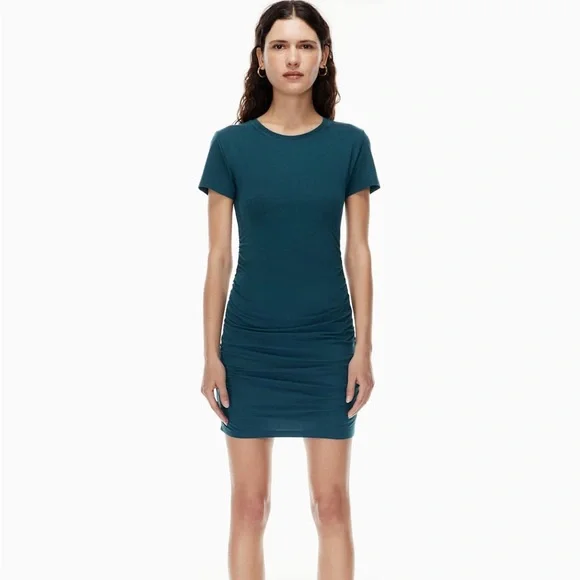 Aritzia Dress Womens XS Babaton Covet Ruched Bodycon Minimal Flattering Mini - Picture 2 of 11